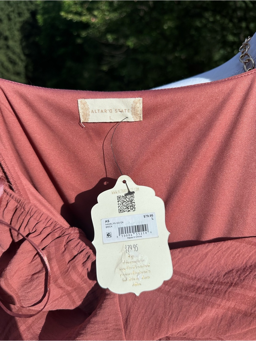 NWT! Altar'd State Dusty Rose Puff-Sleeve Tiered V-Neck Dress - Picture 4 of 4